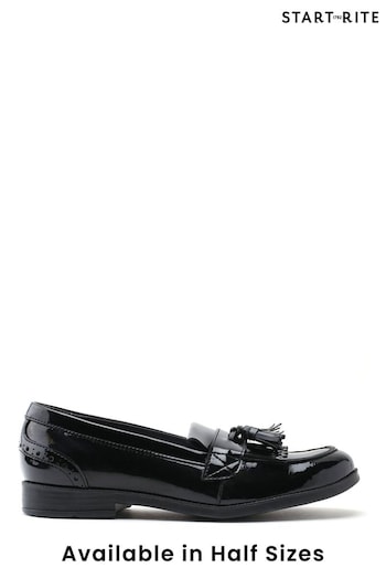 Start-Rite Sketch Slip On Black Patent Leather School Alexisse Shoes Wide Fit (248612) | £52