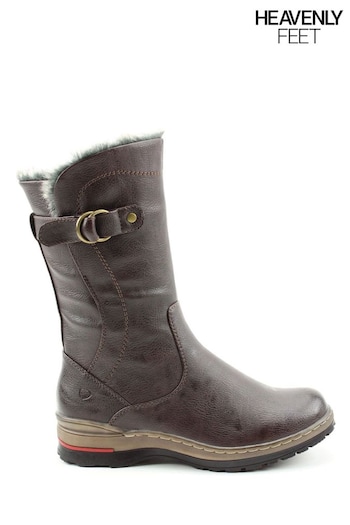 Heavenly Feet Brown Bramble Casual Mid Calf Boots (248694) | £55