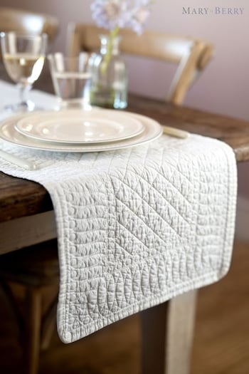 Mary Berry Ivory Signature Cotton Table Runner (248933) | £24
