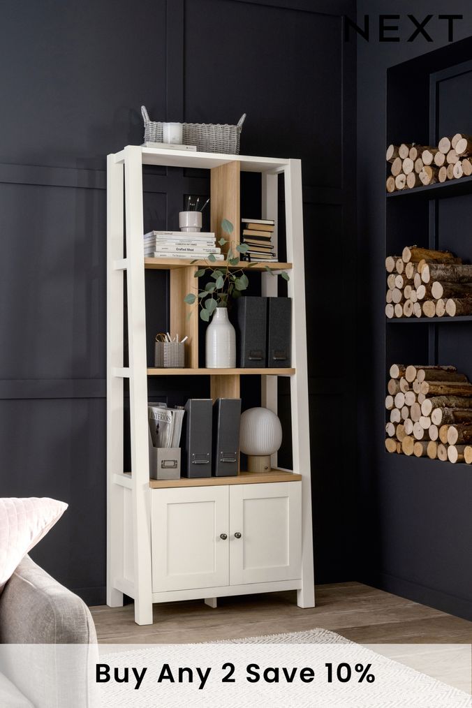 Cream corner ladder top shelf