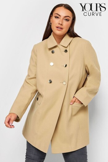 Yours Curve Natural Collared Peacoat (248973) | £70