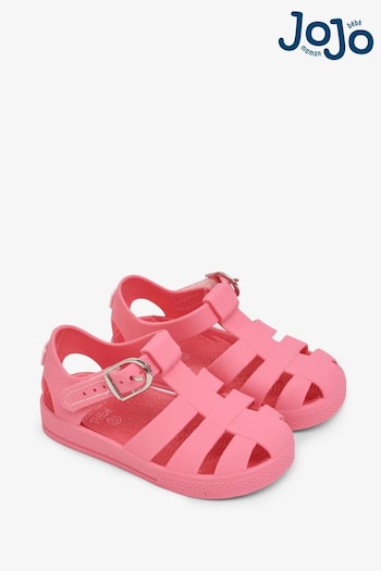 JoJo Maman Bébé Pink Jelly canvas Sandals (249567) | £12