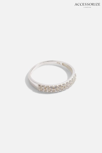 Accessorize White Encrusted Band Ring (249684) | £17