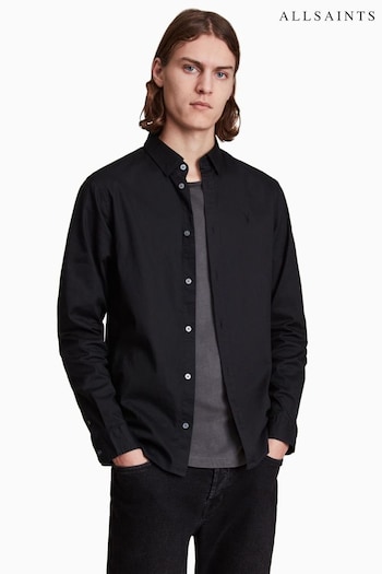 AllSaints Black Hawthorne Long Sleeved Shirt (249698) | £89