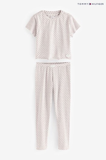 Tommy Hilfiger Cream Established Pyjama Leggings Set (250018) | £50