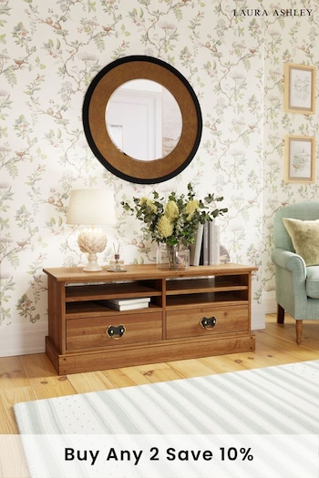 Laura Ashley Honey Gold Garrat 2 Drawer TV Stand (250045) | £735