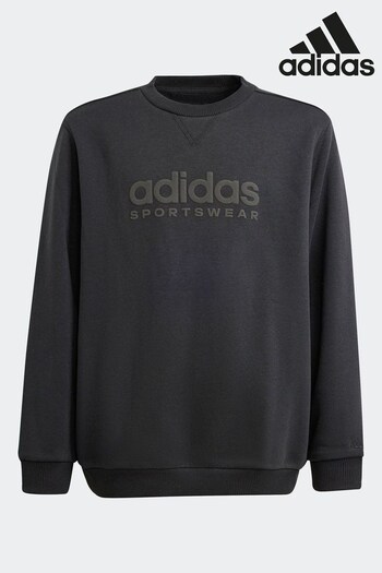 adidas Black Glittered Sportswear All Szn Graphic Sweatshirt Kids (250384) | £33