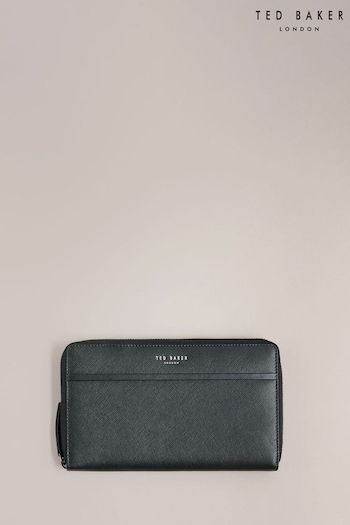 Ted Baker Samuels Saffiano Leather Black Wallet (250669) | £70