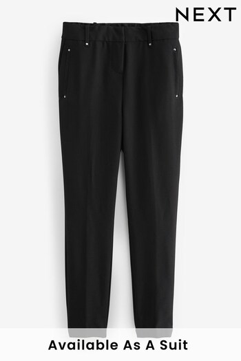 Black Tailored Elasticated Back Skinny Leg Strappy Trousers (250819) | £26