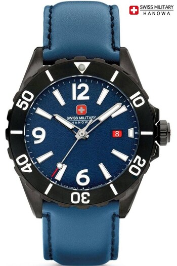 Swiss Military Gents Blue Hanowa Carbon Peak Watch (250951) | £259