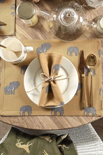 Sophie Allport Set of 2 Yellow Elephant Fabric Placemats (251068) | £11
