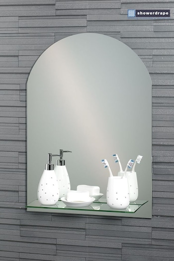 Showerdrape Greenwich Arched Bathroom Mirror With Shelf (251485) | £41