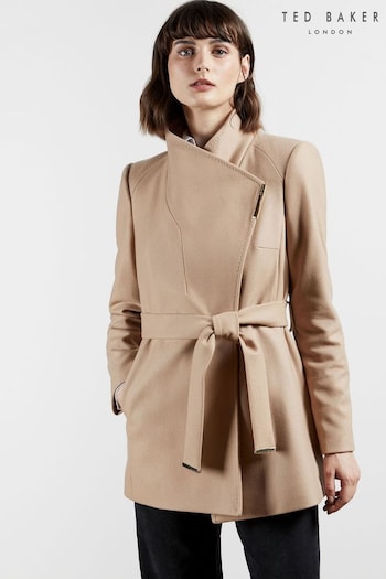 Ted Baker Brown Rosess Short Wool Wrap Coat (251925) | £299