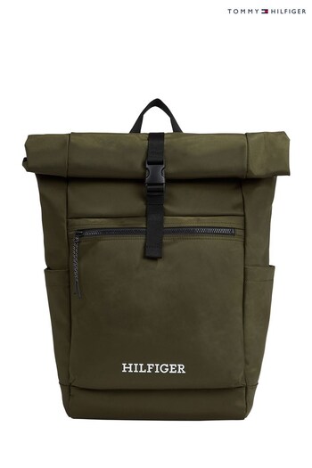 Tommy Hilfiger Green Monotype Rolltop Backpack (251942) | £140
