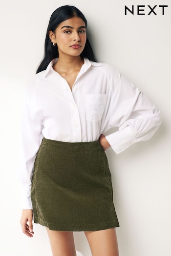 Khaki Green Corduroy Mini Skirt (252038) | £20