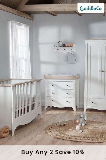 Cuddleco White Ash Clara 3 Piece Nursery Furniture Set (252303) | £899