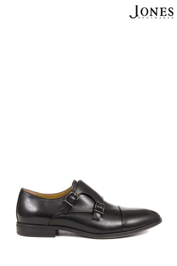 Jones Bootmaker Northampton Leather Monk Black Shoes (252750) | £120