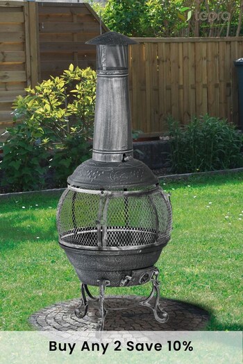 Tepro Pewter Grey Jacksonville Cast Iron Outdoor Fireplace (252860) | £220