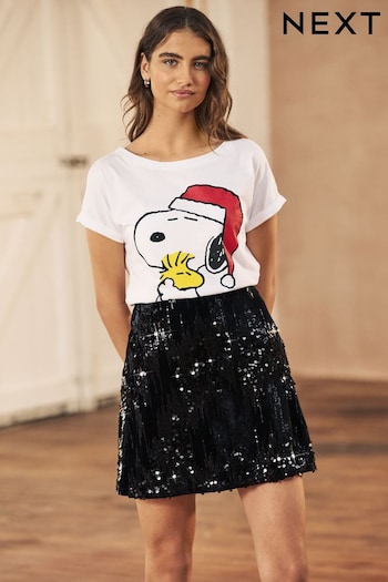 White Christmas Snoopy Short Sleeve Top (252880) | £25