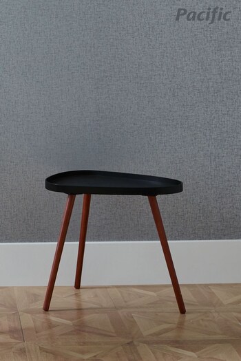 Pacific Black MDF & Pine Wood Teardrop Side Table (253062) | £55