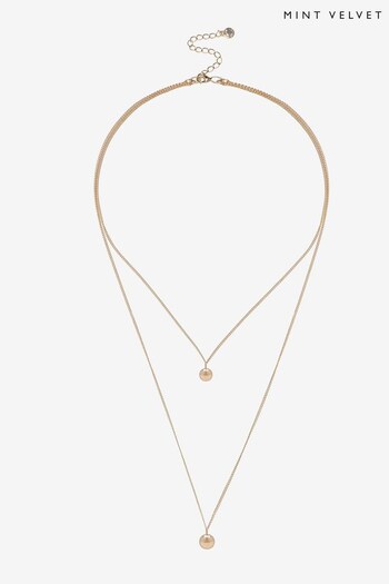 Mint Velvet Gold Tone Double Necklace (253750) | £32