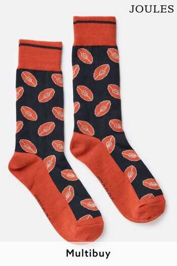 Joules Single Socks Orange/Navy Stripe (253825) | £7.95