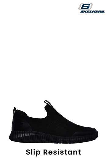Skechers Black Cessnock Colleton Slip Resistant Slip-On Mens Trainers (254381) | £72