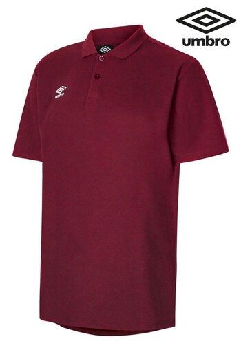 Umbro Red Junior Club Essential Polo quadretti Shirt (254566) | £20