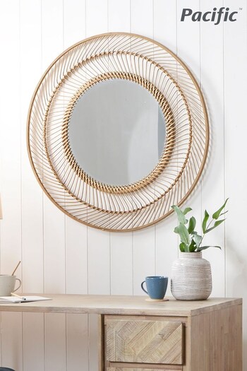 Pacific Natural Bamboo Round Wall Mirror (254729) | £125