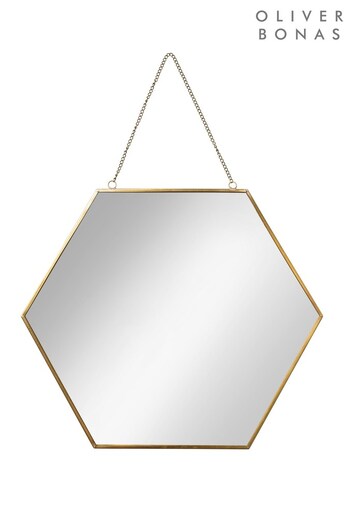 Oliver Bonas Gold Hexagon Large Wall Mirror (254914) | £35
