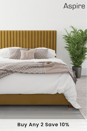 Aspire Furniture Ochre Yellow Upholstered Ottoman Storage Bed (256304) | £525 - £890