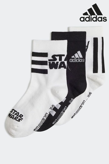 adidas H3LIUM White Kids Star Wars Socks 3 Pack (256816) | £12