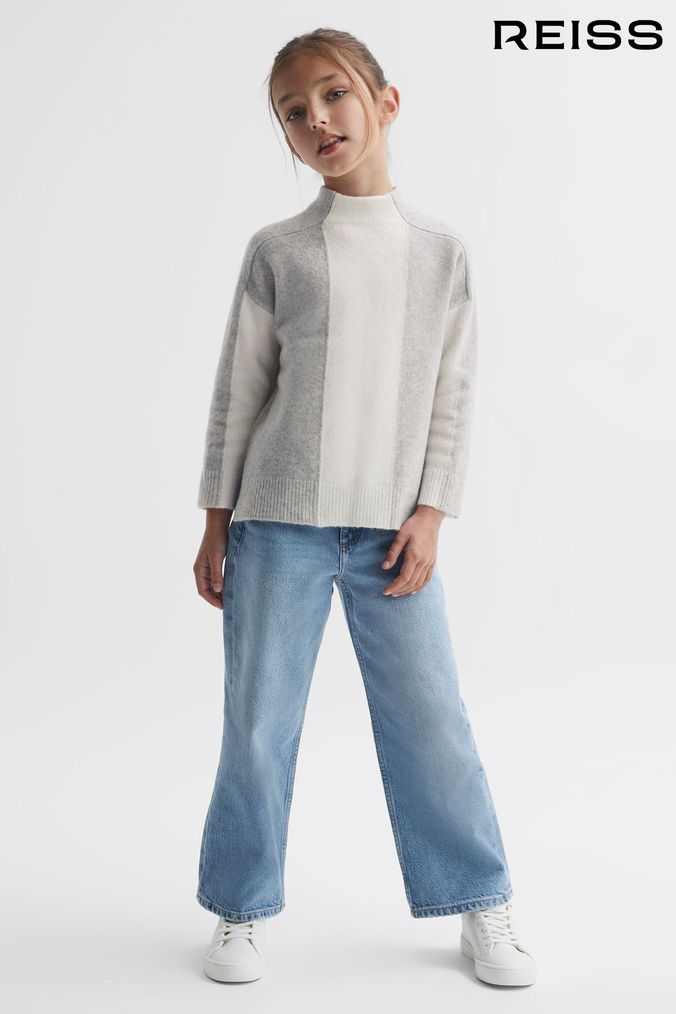 Girls Grey Jumpers Hooded Roll Neck Jumpers Next UK