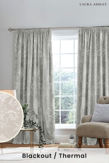 Laura Ashley Dove Grey Josette Curtains (257384) | £60 - £215