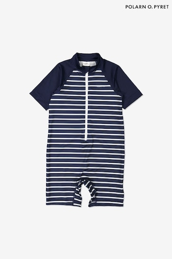 Polarn O. Pyret Blue Striped Sunsafe Swimsuit (257509) | £38