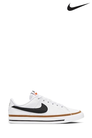 Nike White/Black Youth Court Legacy Trainers (257538) | £45