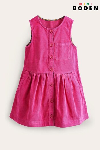 Boden Pink Buttoned Pinafore Dress (257780) | £29 - £33