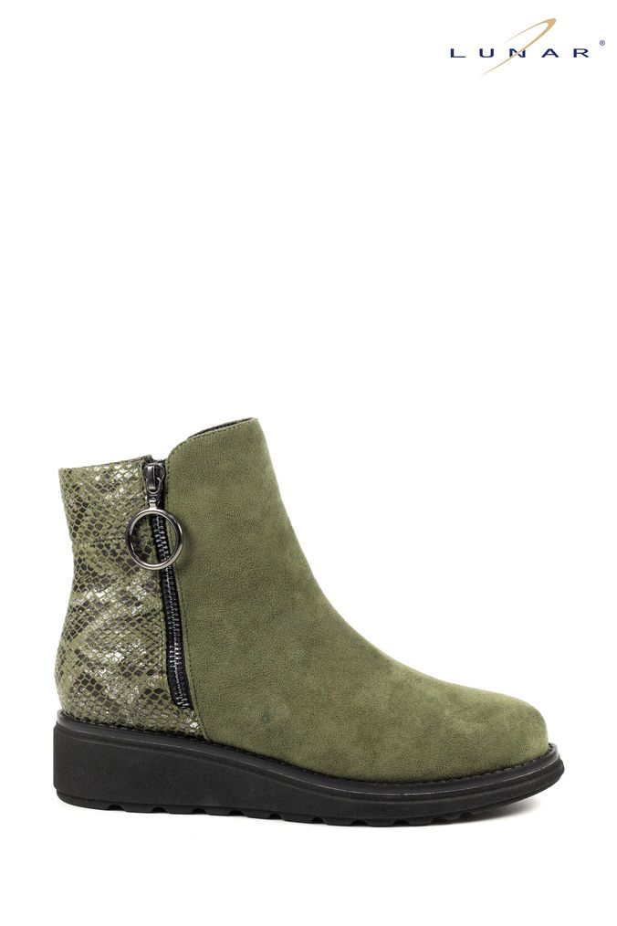 Green sales wedge boots