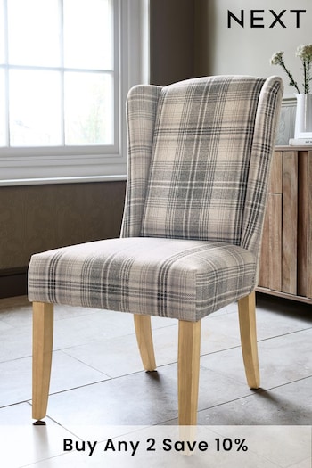 Versatile Check Nevis Grey Sherlock Dining Non Arm Chair (257835) | £225