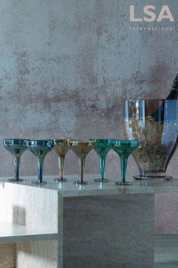 LSA International Set of 2 Blue Epoque Champagne Saucer pairs (258161) | £60