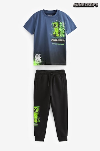 Black Minecraft T-Shirt and Joggers Set (4-16yrs) (258594) | £25 - £31
