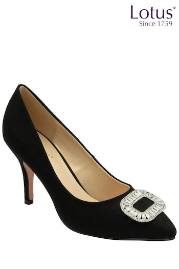 Lotus Black Stiletto Heel Court Shoes (258683) | £70