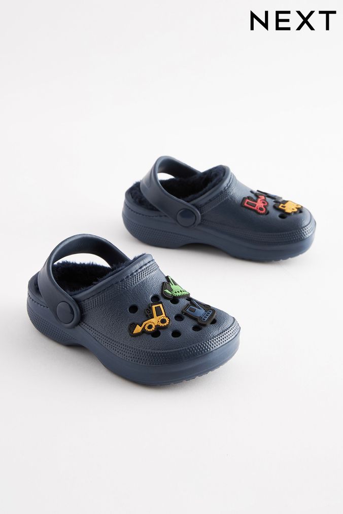 Navy Blue Digger Warm Lined Clog Slippers (259568) | £11 - £14