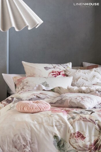 Linen House Set of 2 White Sansa Large Floral Pillowcases (260548) | £23