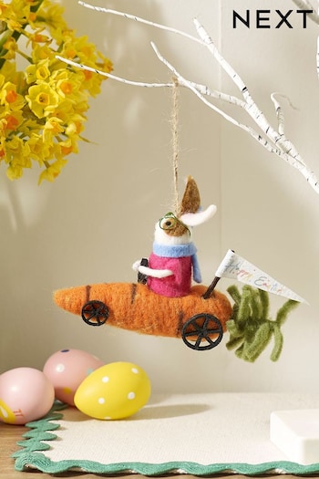 Orange Easter Felt Rabbit Hanging Decoration (260750) | £10