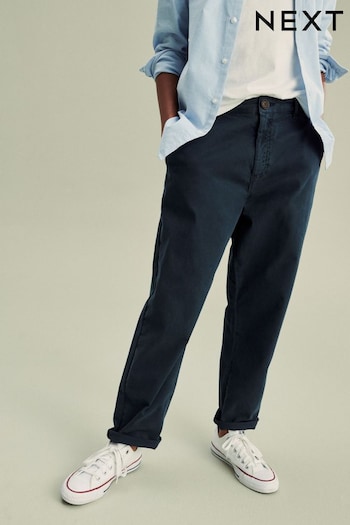 Navy Blue Washed Chino Trousers (3-16yrs) (260964) | £12 - £17