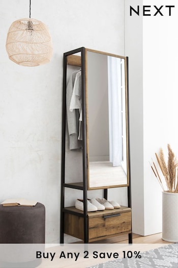 Dark Bronx Oak Effect Full Length Storage Mirror (261140) | £275