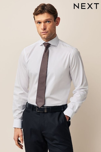 White/Bronze Brown Regular Fit Single Cuff Single Cuff Shirt And Tie Pack (261406) | £34