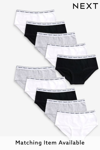 Black/White/Grey 10 Pack Hipster Briefs (1.5-16yrs) (261420) | £16.75 - £22.75