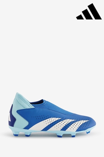 adidas Blue/White Sport Performance Kids Predator Accuracy.3 Laceless Firm Ground Boots (261500) | £55
